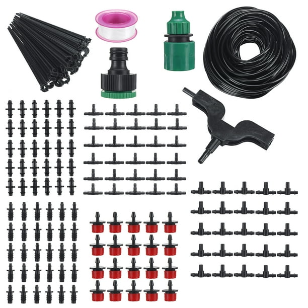 82ft Automatic Drip Irrigation System Kit Timer Micro Sprinkler Garden 